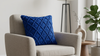 Almofada com Textura - Macramé Azul Marinho