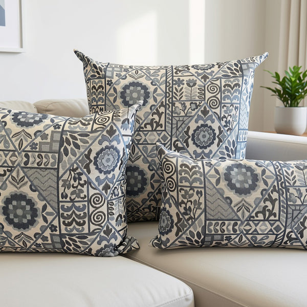 Almofada de Linho - Azul Porcelana